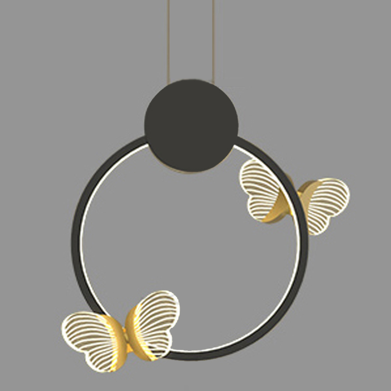Светильник Butterfly Black Circle Прозрачный Черный Золотой в Грозном | Loft Concept 