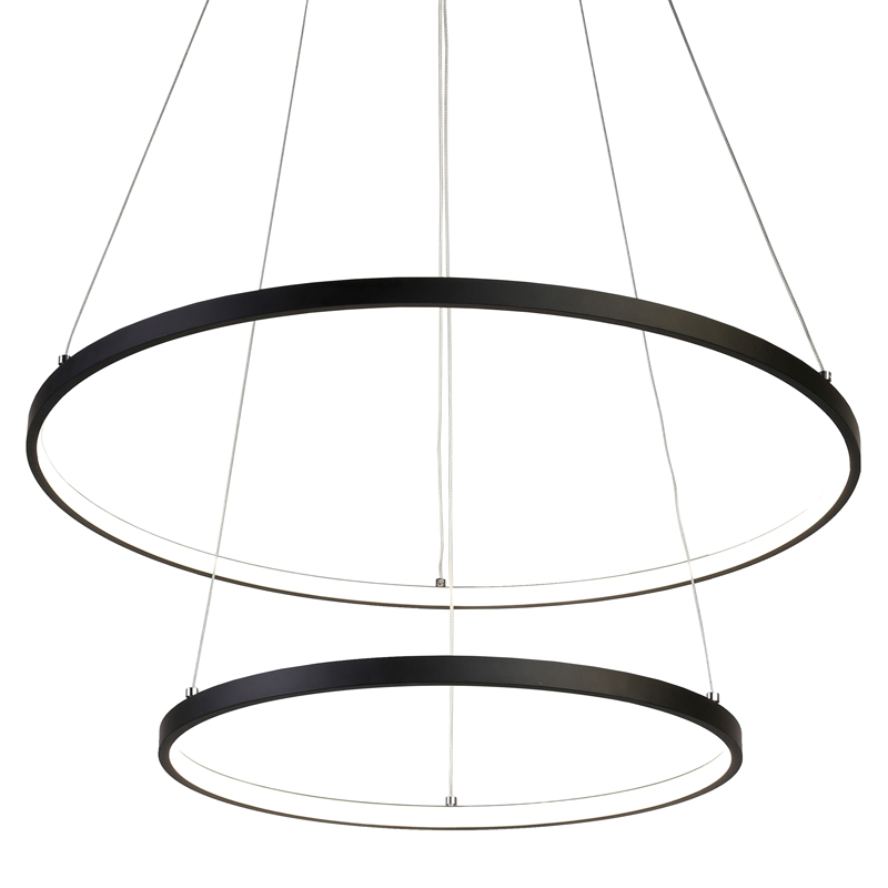 Люстра Ring Horizontal Double black 60+40 Черный Люстра Ring Horizontal Double black 60+40 Черный в Грозном | Loft Concept