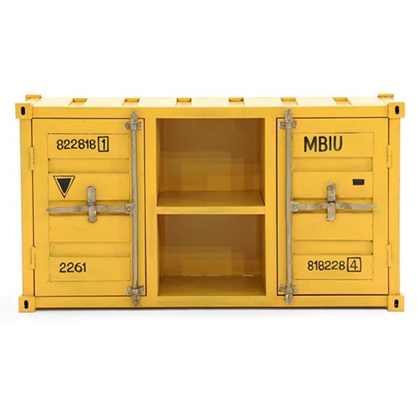 ТВ тумба морской контейнер Loft TV container yellow Желтый ТВ тумба морской контейнер Loft TV container yellow Желтый в Грозном | Loft Concept