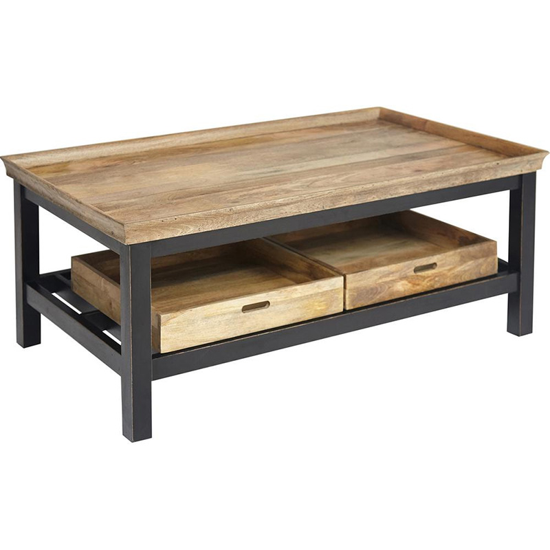 Кофейный стол Provence Sylvie Coffee Table Черный Древесина Кофейный стол Provence Sylvie Coffee Table Черный Древесина в Грозном | Loft Concept