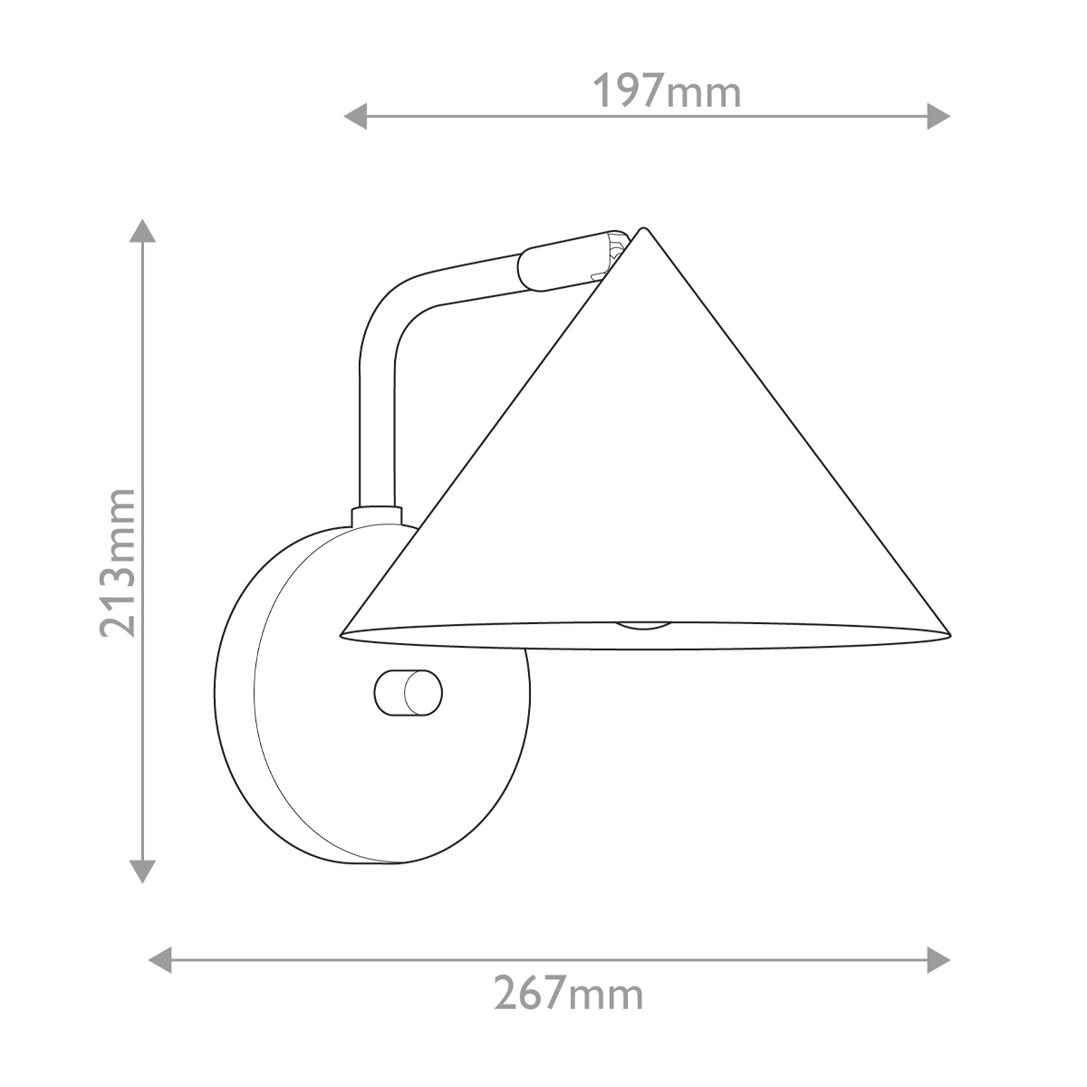 Бра с широким конусным плафоном с золотистой внутренней стороной Alora Mood в Грозном