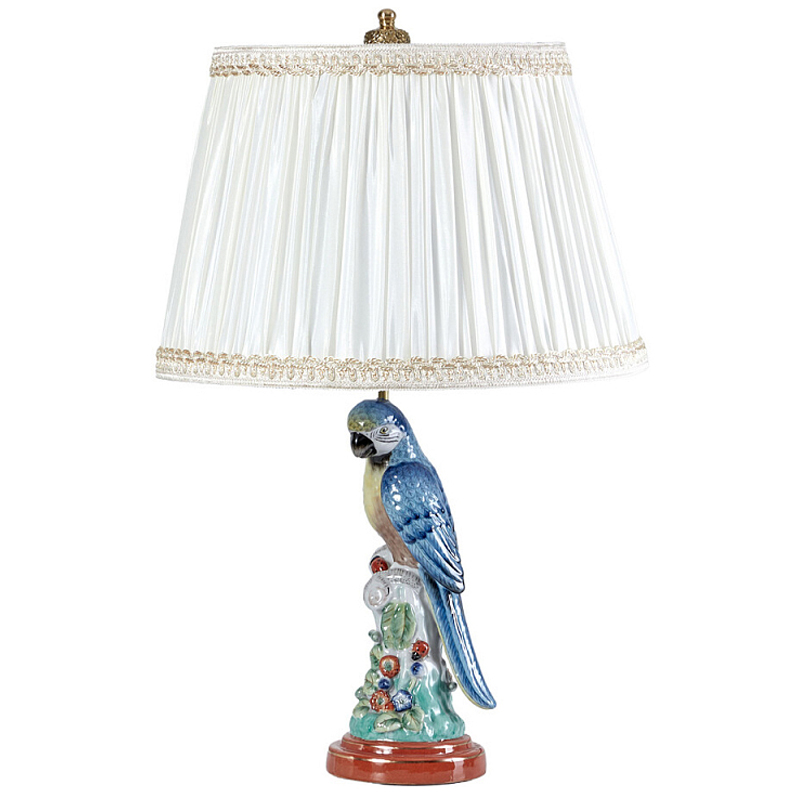Настольная лампа с абажуром и основанием в виде попугая Parrot Table Lamp Белый Мульти Бронза в Грозном | Loft Concept 