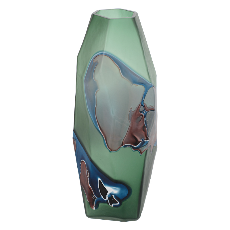 Ваза Polygonal Vase green Зеленый Синий Коричневый Ваза Polygonal Vase green Зеленый Синий Коричневый в Грозном | Loft Concept