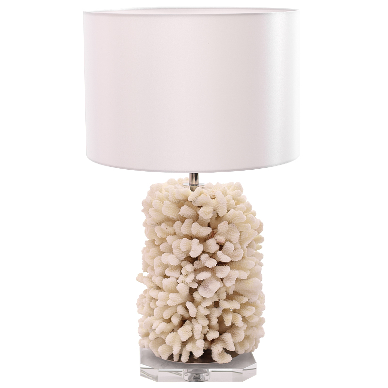 Настольная лампа Beige Coral Table Lamp с абажуром Бежевый Белый Прозрачный Настольная лампа Beige Coral Table Lamp с абажуром Бежевый Белый Прозрачный в Грозном | Loft Concept