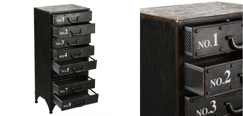 Комод металлический в стиле Лофт Industrial Loft Rustic Iron 8 Drawer Dresser Комод металлический в стиле Лофт Industrial Loft Rustic Iron 8 Drawer Dresser - Loft-Concept в Грозном