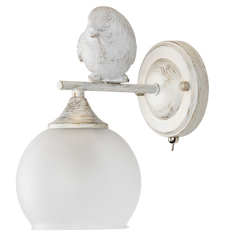 Бра Provence Bird white Белое матовое стекло Золотой Белый Бра Provence Bird white Белое матовое стекло Золотой Белый в Грозном | Loft Concept