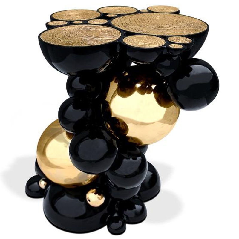 Приставной стол Newton Side Table in Black Boca do Lobo Черный Золотой Приставной стол Newton Side Table in Black Boca do Lobo Черный Золотой в Грозном | Loft Concept