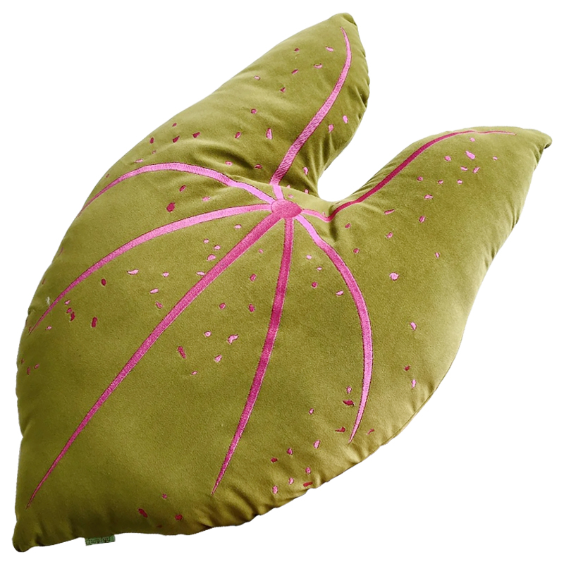 Декоративная подушка Botanical Cushion Caladium Зеленый смок Розовый Декоративная подушка Botanical Cushion Caladium Зеленый смок Розовый в Грозном | Loft Concept