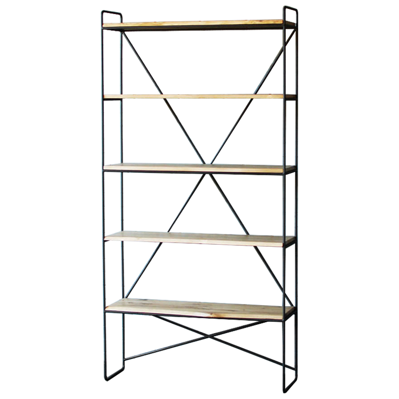 Стеллаж Hart Industrial Metal Rust Rack Черный Древесина Стеллаж Hart Industrial Metal Rust Rack Черный Древесина в Грозном | Loft Concept