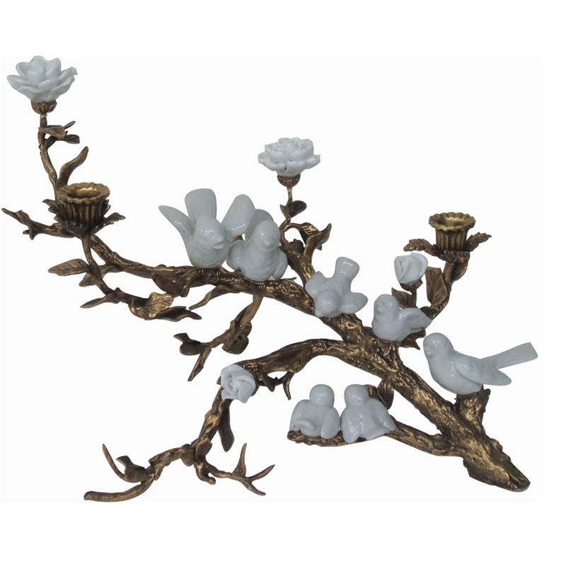 Подсвечник Bronze Branch Candlestick Белый Бронза Подсвечник Bronze Branch Candlestick Белый Бронза в Грозном | Loft Concept