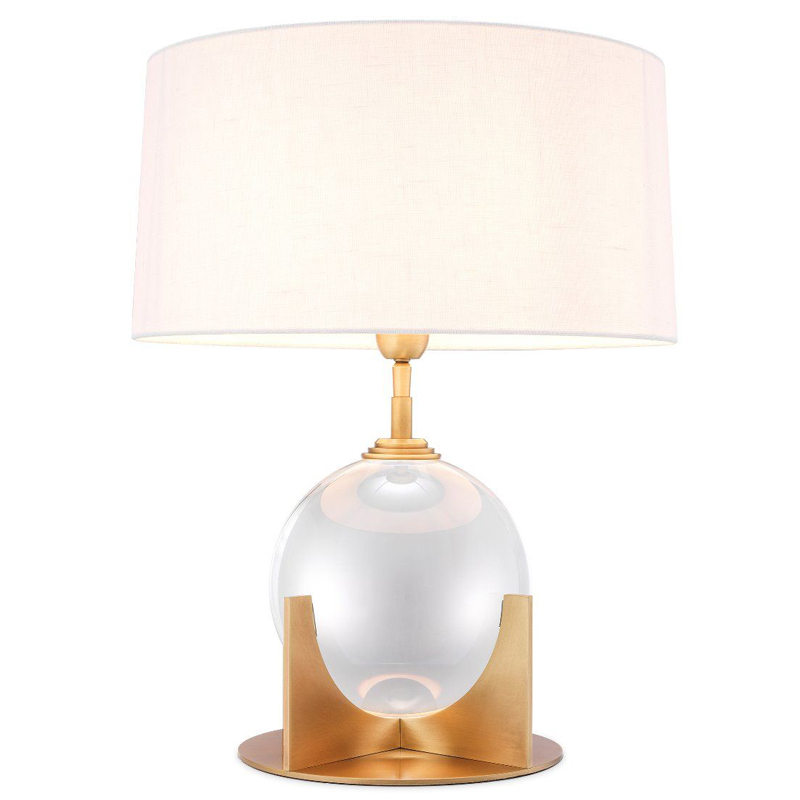 Настольная лампа Eichholtz Table Lamp Fontelina Латунь Античная полированная Прозрачный Белый Настольная лампа Eichholtz Table Lamp Fontelina Латунь Античная полированная Прозрачный Белый в Грозном | Loft Concept