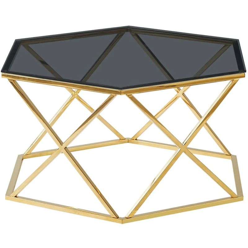 Столик кофейный Ormando Collection Gold №1 Глянцевое золото Стекло Смок Столик кофейный Ormando Collection Gold №1 Глянцевое золото Стекло Смок в Грозном | Loft Concept