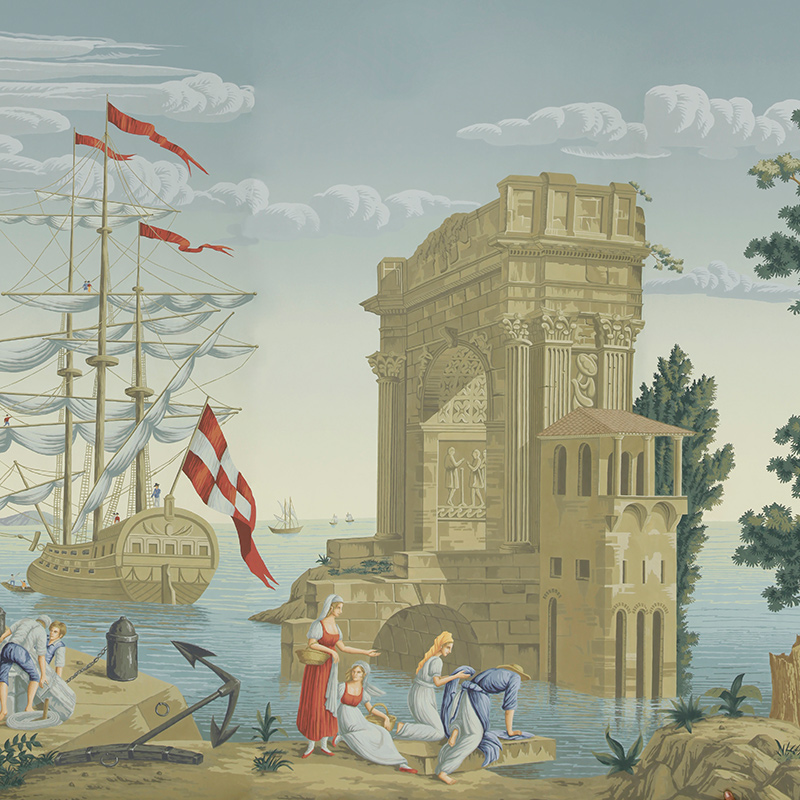 Обои ручная роспись Views of Italy Azure on scenic paper Обои ручная роспись Views of Italy Azure on scenic paper в Грозном | Loft Concept