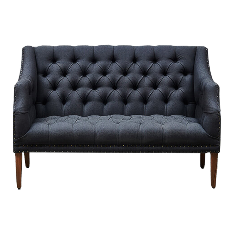 Диван Morton Capitone Sofa темно-серый лен Коричневый Серый в Грозном | Loft Concept 
