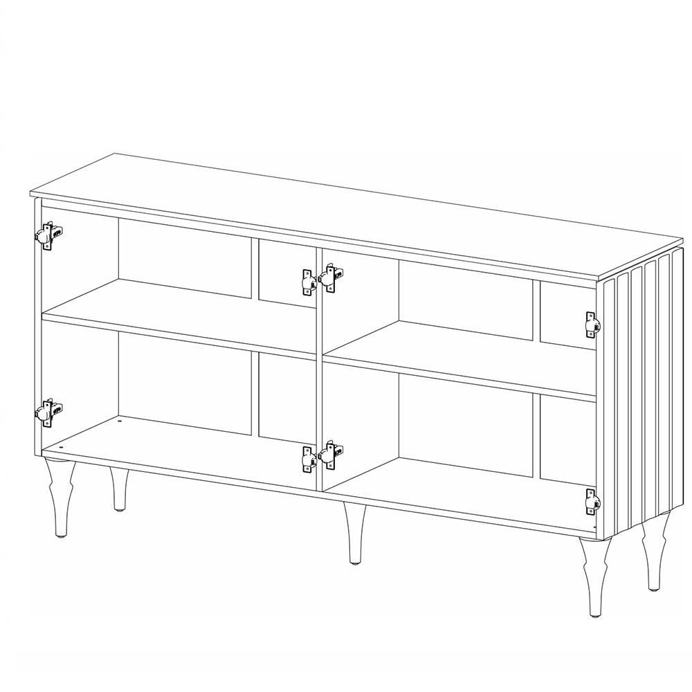 Консоль четырёхдверная с белым рельефным фасадом Expanses of Beauty в Грозном