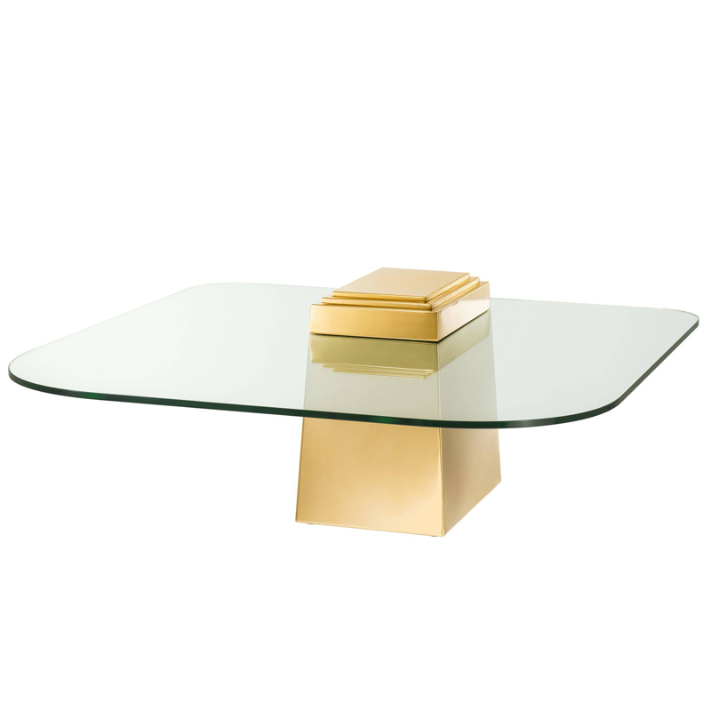 Кофейный стол Eichholtz Coffee Table Orient Gold Глянцевое золото Прозрачный Кофейный стол Eichholtz Coffee Table Orient Gold Глянцевое золото Прозрачный в Грозном | Loft Concept