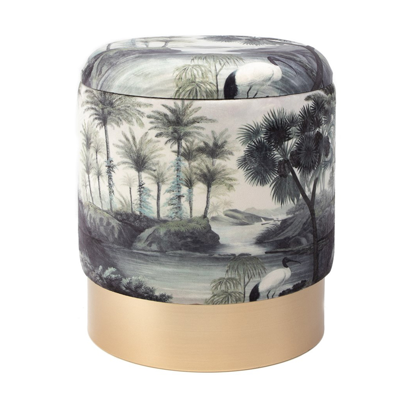 Пуф PUF Jungle Print river&tree small Мульти Золотой Пуф PUF Jungle Print river&tree small Мульти Золотой в Грозном | Loft Concept