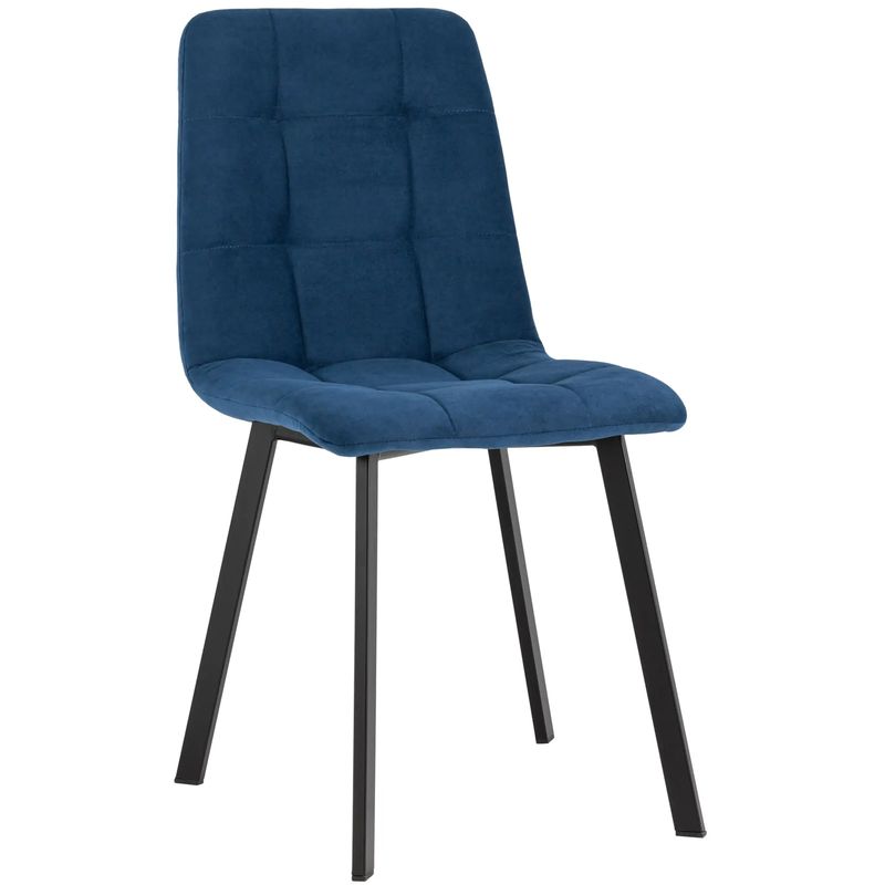 Стул NANCY S Chair Синий Велюр Синий Черный Стул NANCY S Chair Синий Велюр Синий Черный в Грозном | Loft Concept