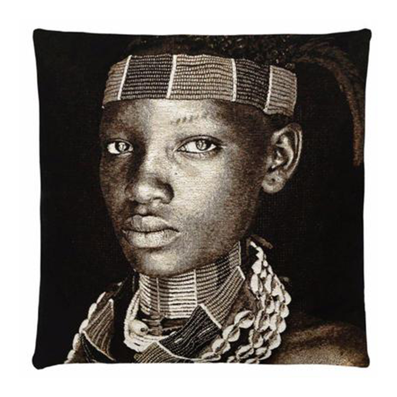 Декоративная Подушка Hamar Lady Ethiopia Черный Серый Декоративная Подушка Hamar Lady Ethiopia Черный Серый в Грозном | Loft Concept