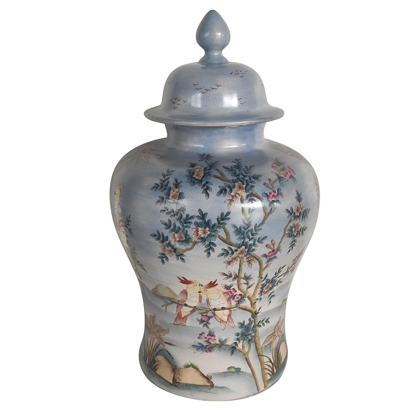Ваза с крышкой Blue Vase Parrots Светло-голубой Мульти Ваза с крышкой Blue Vase Parrots Светло-голубой Мульти в Грозном | Loft Concept