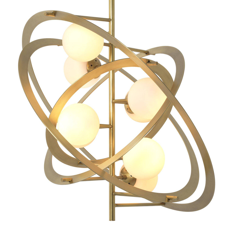 Люстра Eichholtz Chandelier Space Латунь Античная полированная Белый Люстра Eichholtz Chandelier Space Латунь Античная полированная Белый в Грозном | Loft Concept