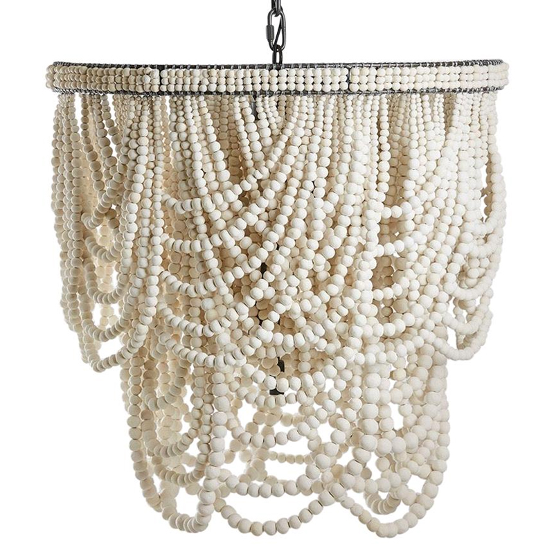 Двухъярусная люстра украшенная круглыми белыми бусинами Gradient Chandelier White Белый Темный хром Двухъярусная люстра украшенная круглыми белыми бусинами Gradient Chandelier White Белый Темный хром в Грозном | Loft Concept