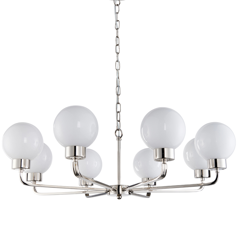 Люстра Zibille Chandelier Nickel Никель Белое матовое стекло Люстра Zibille Chandelier Nickel Никель Белое матовое стекло в Грозном | Loft Concept