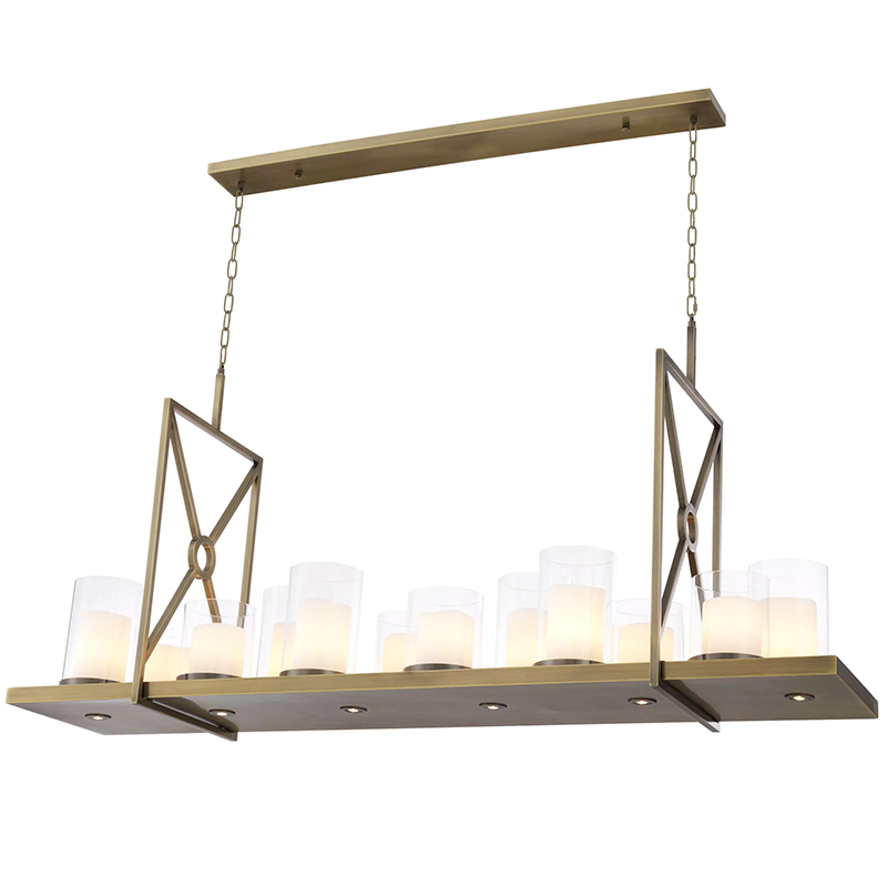 Люстра Eichholtz Chandelier Summit Brass Латунь Прозрачный Белый Люстра Eichholtz Chandelier Summit Brass Латунь Прозрачный Белый в Грозном | Loft Concept