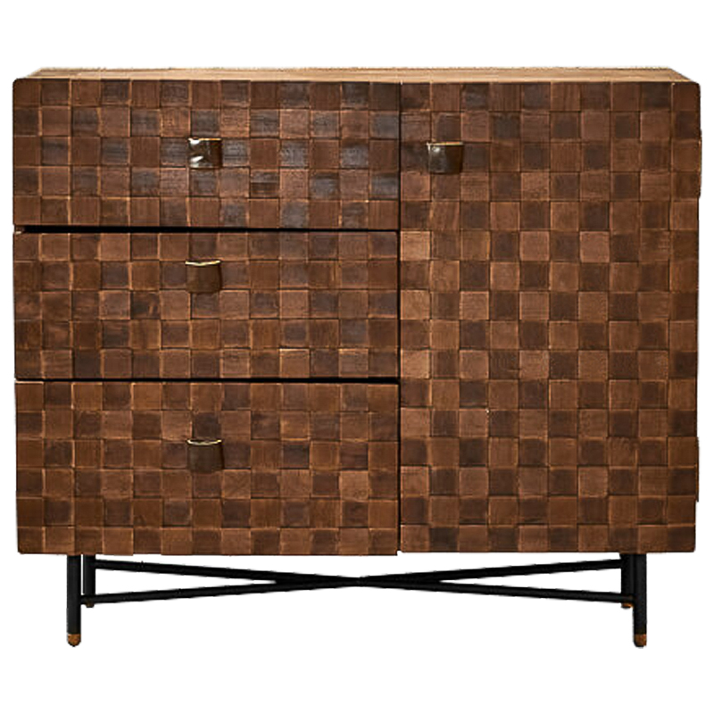 Комод в стиле Лофт Cells Wood Commode Коричневый Черный Комод в стиле Лофт Cells Wood Commode Коричневый Черный в Грозном | Loft Concept