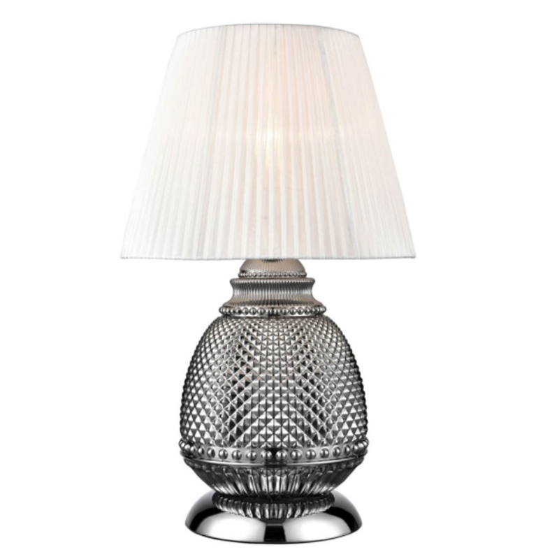 Настольная лампа Gloria Chrome Table Lamp Темный хром Белый Настольная лампа Gloria Chrome Table Lamp Темный хром Белый в Грозном | Loft Concept