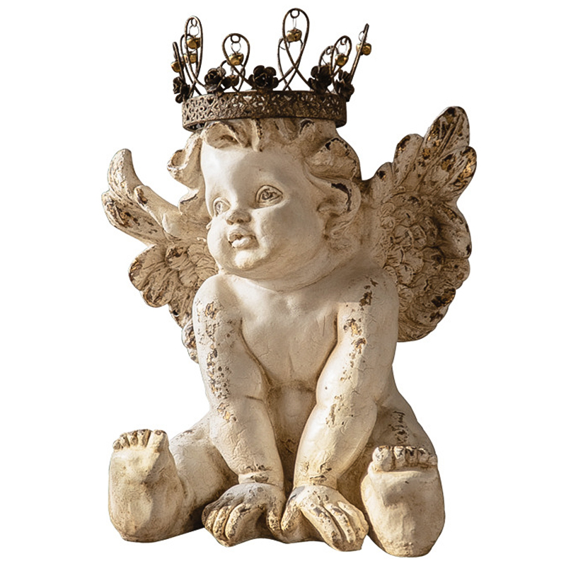 Статуэтка Angel Crown Provence Statuette Бежевый Коричневый винтаж Статуэтка Angel Crown Provence Statuette Бежевый Коричневый винтаж в Грозном | Loft Concept