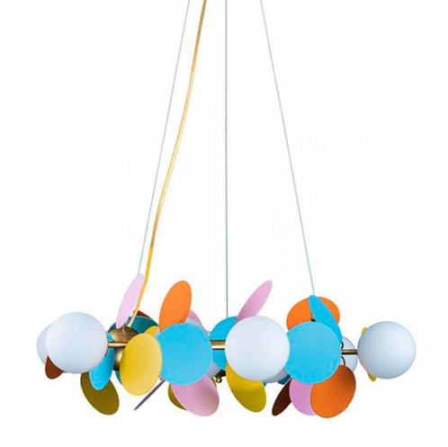 Люстра MATISSE Chandelier circle multicolor диаметр 70 Мульти Золотой Люстра MATISSE Chandelier circle multicolor диаметр 70 Мульти Золотой в Грозном | Loft Concept