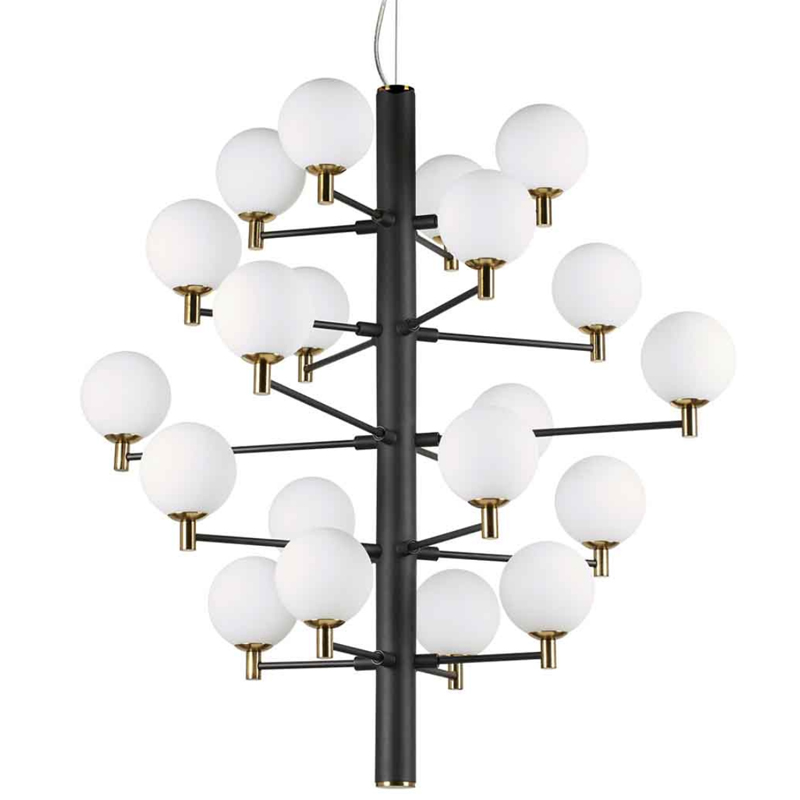 Люстра Italian Globe Abstraction Light White and Black 20 Белый Золотой Черный в Грозном | Loft Concept 