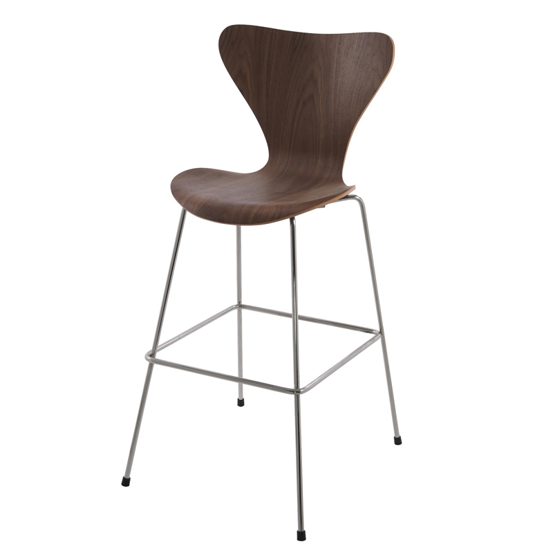 Барный стул Series 7 Bar Stool Орех Нержавеющая сталь Барный стул Series 7 Bar Stool Орех Нержавеющая сталь в Грозном | Loft Concept