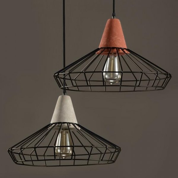 Подвесной светильник Cement Droplight Pendant Light pyramid Серый Красный Черный Подвесной светильник Cement Droplight Pendant Light pyramid Серый Красный Черный в Грозном | Loft Concept