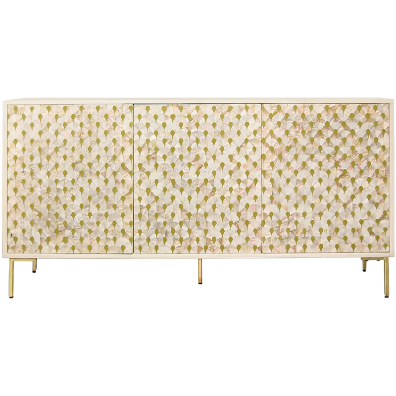 Буфет Bone Inlay Pearl Бежевый Белый Золотой Перламутровый Буфет Bone Inlay Pearl Бежевый Белый Золотой Перламутровый в Грозном | Loft Concept