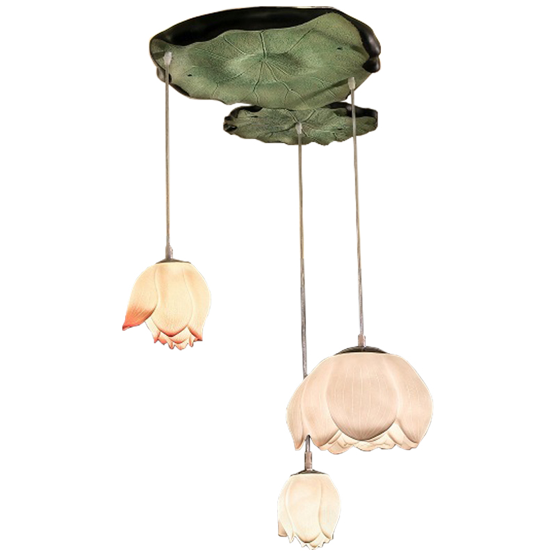 Люстра Lotus Buds Chandelier Белый Розовый пастельный Зеленый шалфей Люстра Lotus Buds Chandelier Белый Розовый пастельный Зеленый шалфей в Грозном | Loft Concept