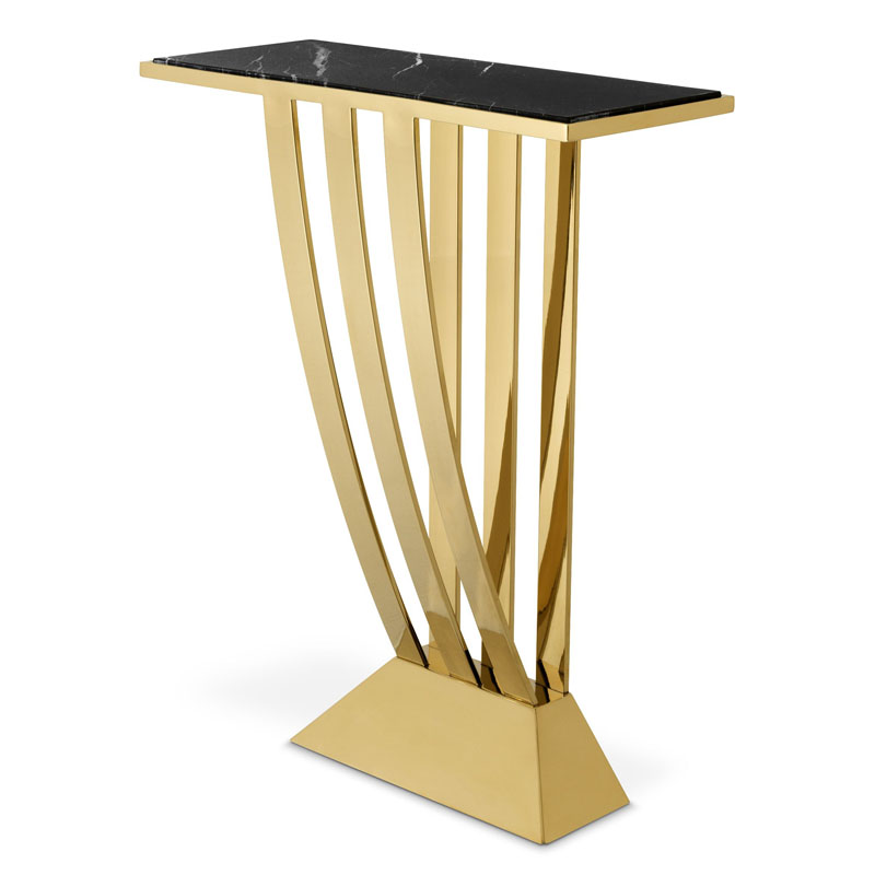 Приставной стол Eichholtz CONSOLE TABLE BEAU DECO Черный Мрамор Nero Глянцевое золото Приставной стол Eichholtz CONSOLE TABLE BEAU DECO Черный Мрамор Nero Глянцевое золото в Грозном | Loft Concept