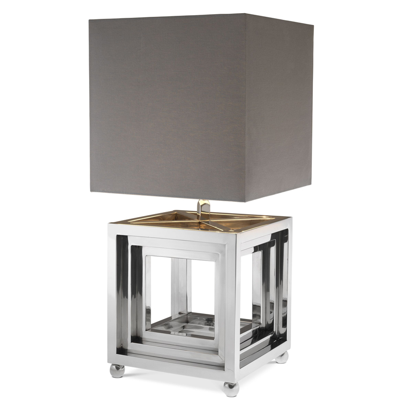 Настольная лампа Eichholtz Table Lamp Bellagio Никель Серый Настольная лампа Eichholtz Table Lamp Bellagio Никель Серый в Грозном | Loft Concept