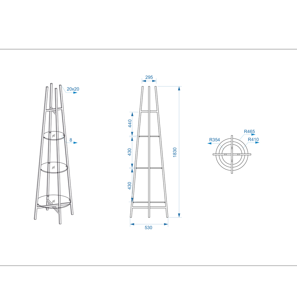 Стеллаж конусообразный с прозрачными стеклянными полками Tower Стеллаж конусообразный с прозрачными стеклянными полками Tower в Грозном