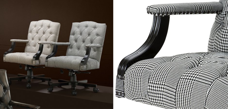 Офисное кресло Eichholtz Desk Chair Burchell black & white Офисное кресло Eichholtz Desk Chair Burchell black & white - Loft-Concept в Грозном