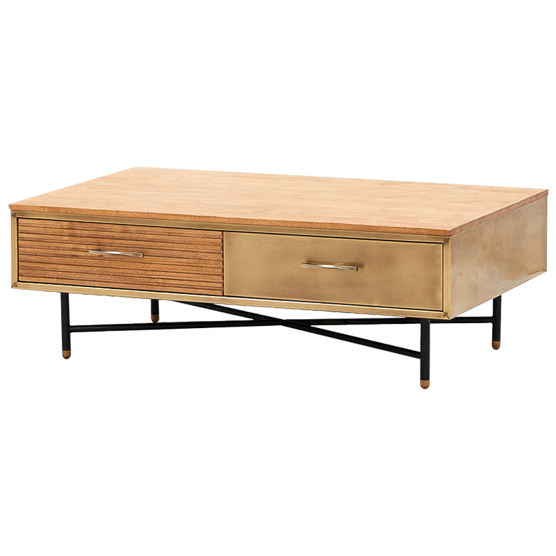 Кофейный стол Massy Coffee Table Древесина Латунь Черный Кофейный стол Massy Coffee Table Древесина Латунь Черный в Грозном | Loft Concept