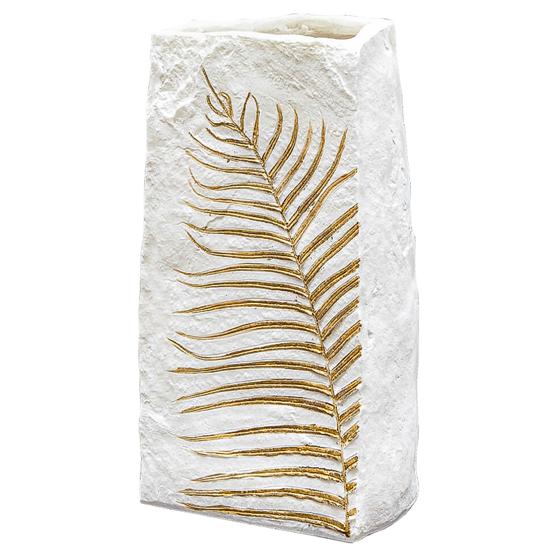 Ваза Ancient Fossil Vase 33 см Белый Золотой Ваза Ancient Fossil Vase 33 см Белый Золотой в Грозном | Loft Concept