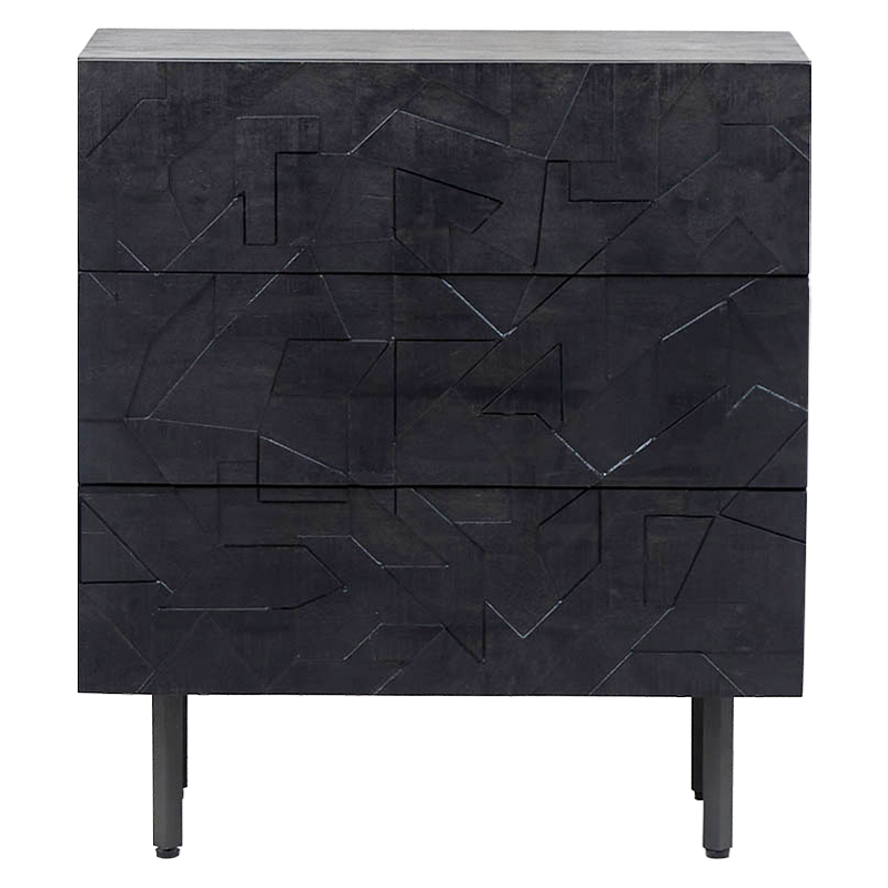 Комод Polygonal Ornament Chest of Drawers M Черный Комод Polygonal Ornament Chest of Drawers M Черный в Грозном | Loft Concept
