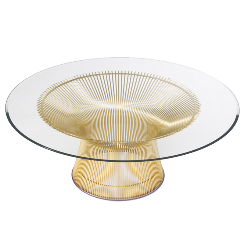 Стол Platner Coffee Gold Глянцевое золото Прозрачное Стекло Стол Platner Coffee Gold Глянцевое золото Прозрачное Стекло в Грозном | Loft Concept