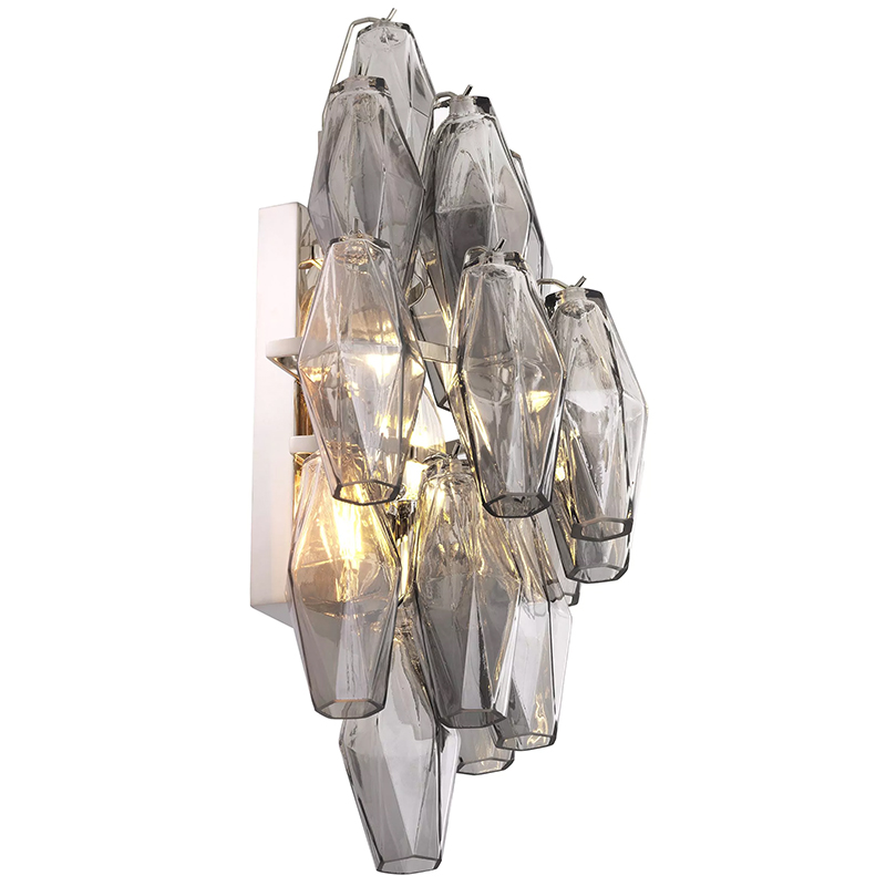 Бра Eichholtz Wall Lamp Benini Smoke Никель Стекло Смок Бра Eichholtz Wall Lamp Benini Smoke Никель Стекло Смок в Грозном | Loft Concept