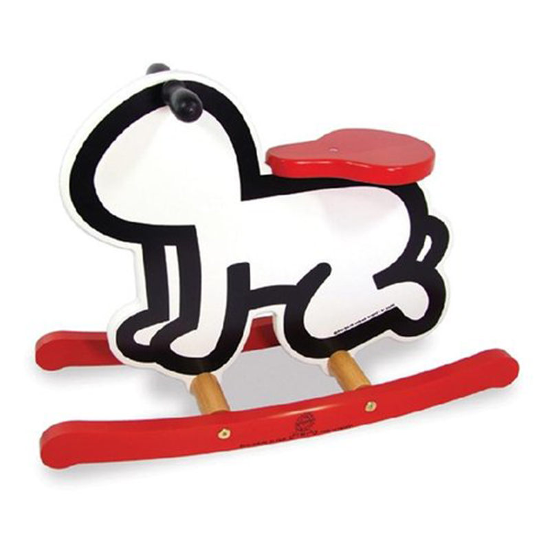 Детская деревянная качалка VILAC KEITH HARING ROCKER BABY TOY-WHITE Красный Черный Белый Детская деревянная качалка VILAC KEITH HARING ROCKER BABY TOY-WHITE Красный Черный Белый в Грозном | Loft Concept