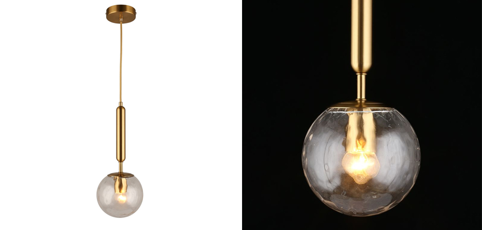 Подвесной светильник Bubble Glass с рельефным стеклом Подвесной светильник Bubble Glass с рельефным стеклом - Loft-Concept в Грозном