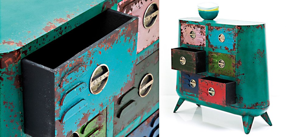 Комод металлический с цветными ящиками Retro Futurismo chest VI Комод металлический с цветными ящиками Retro Futurismo chest VI - Loft-Concept в Грозном
