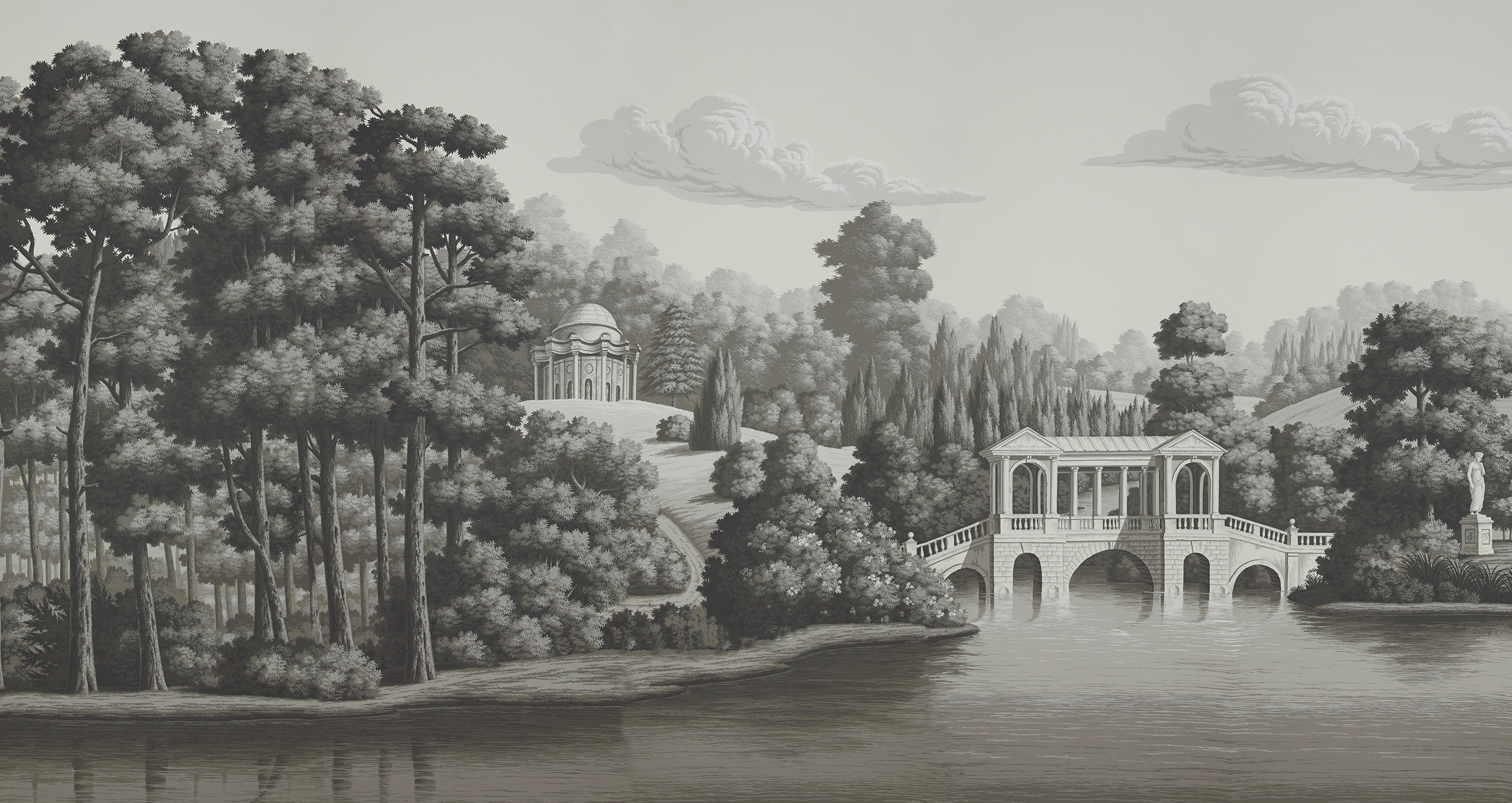 Обои ручная роспись English Landscape Eau Forte on scenic paper Обои ручная роспись English Landscape Eau Forte on scenic paper - постер Loft-Concept в Грозном